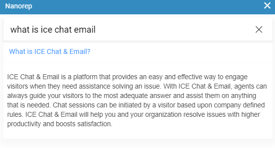Email Nanorep window 3
